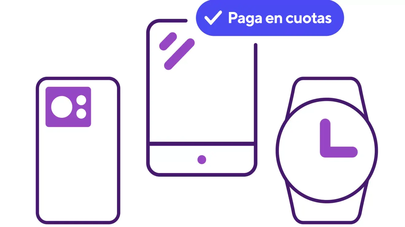Paga en cuotas un smartphone, tablet o reloj inteligente.