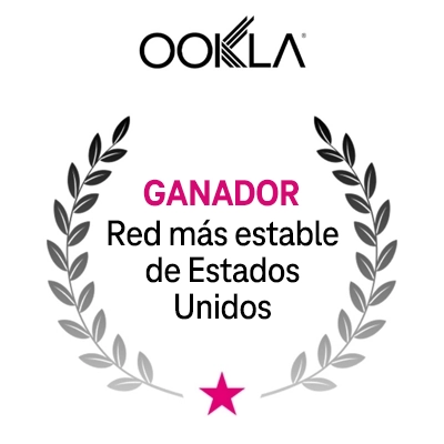 Ganadora del premio a la red más estable de Estados Unidos otorgado por Ookla. 