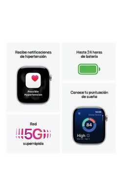 Apple Watch Series 11 42 mm - Caja de aluminio color oro rosa y correa deportiva rosa rubor P/M 2 de 2 vistas