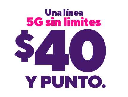 Una línea de 5G sin límites por $40 y punto