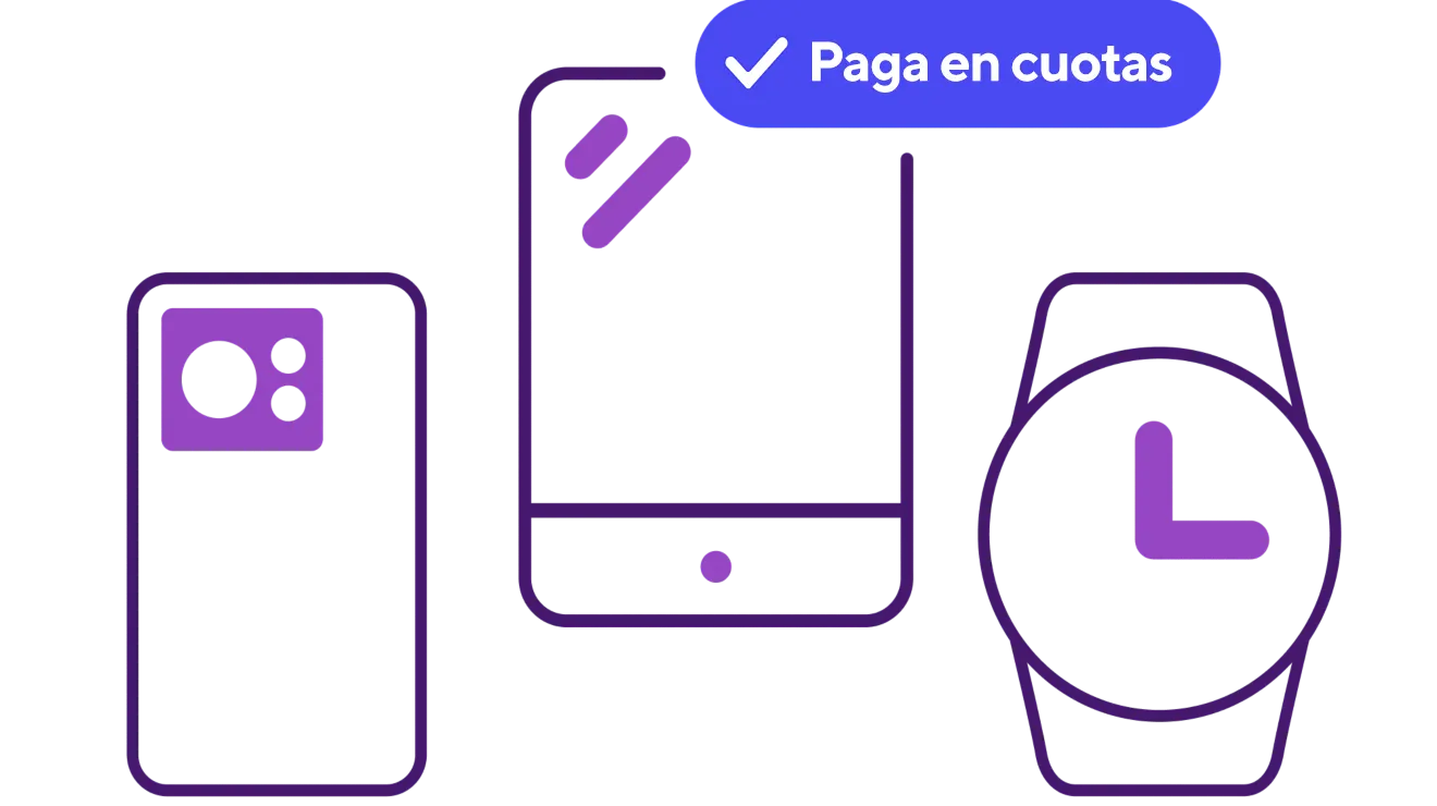 Paga en cuotas un smartphone, tablet o reloj inteligente.